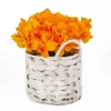 10" Yellow Hydrangea Bouquet In White Basket^National Tree Company Outlet