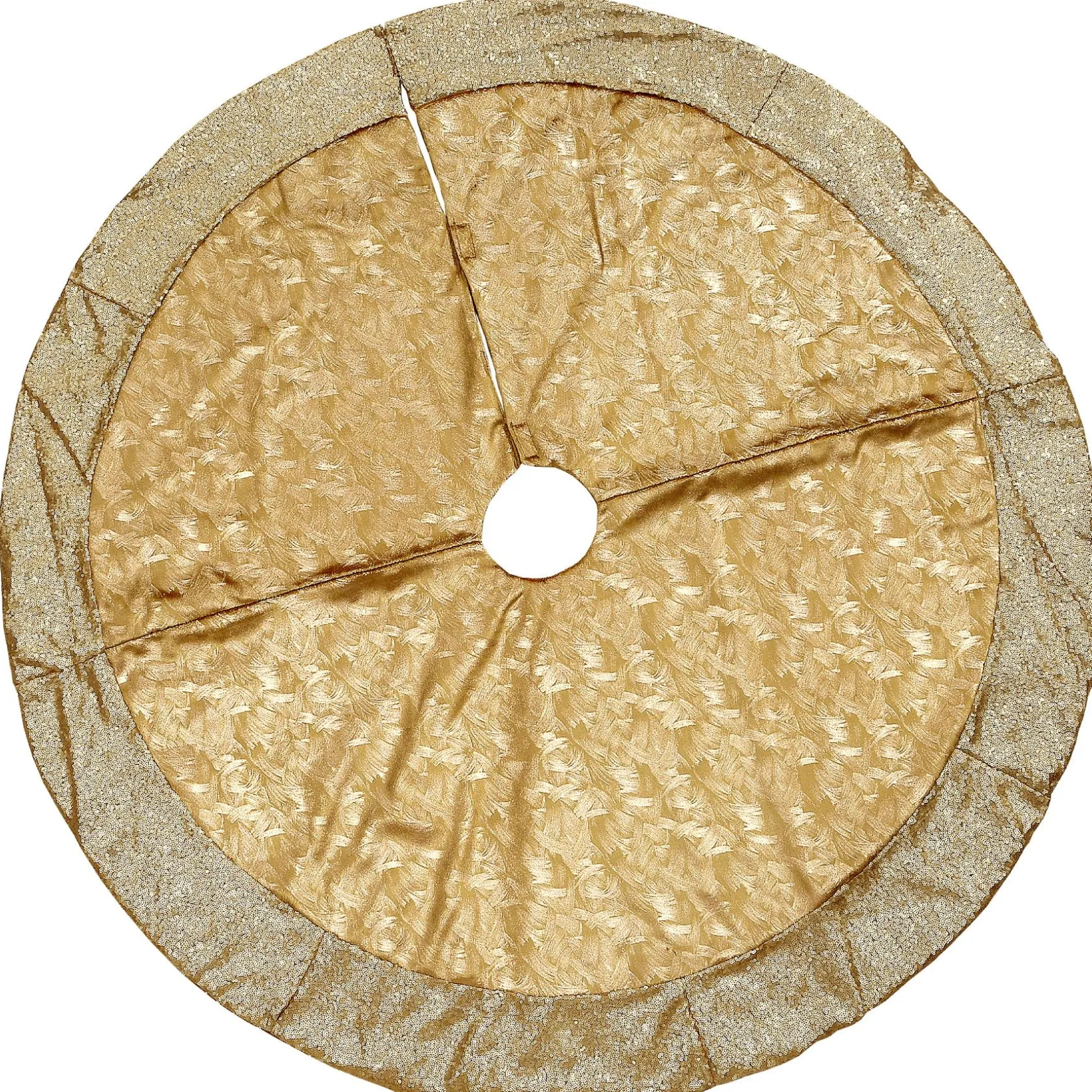 Best Sale National Tree Company 52" Yuletide Glam Collection Metallic Gold Tree Skirt