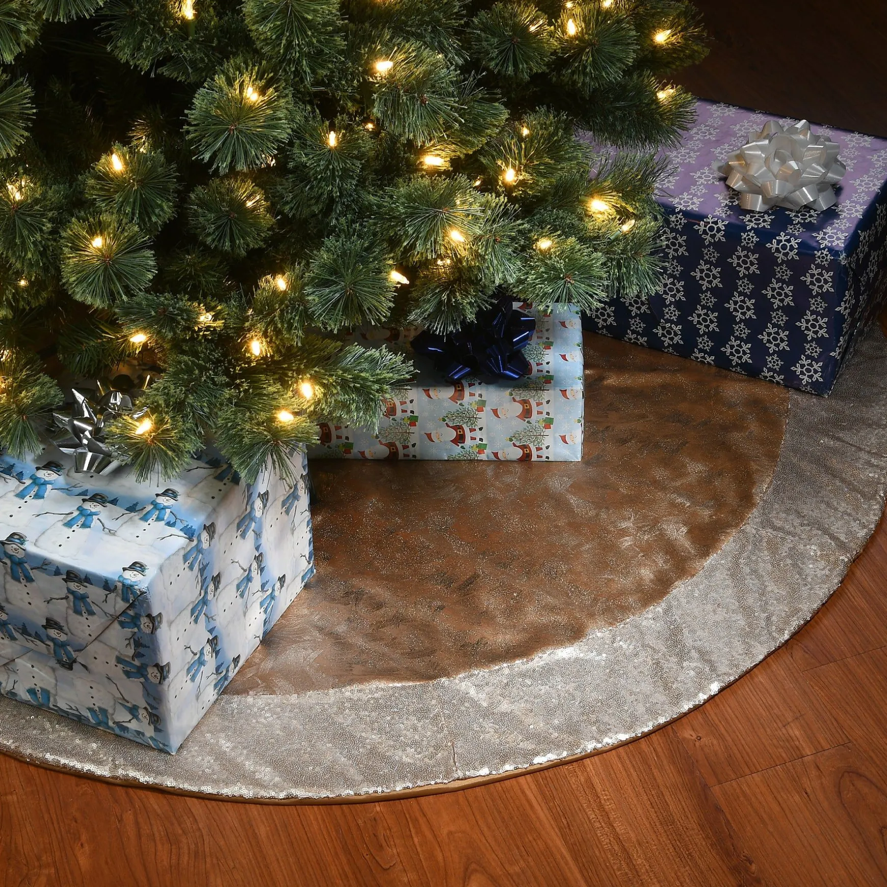 Best Sale National Tree Company 52" Yuletide Glam Collection Metallic Gold Tree Skirt