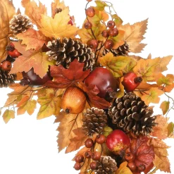 Cheap National Tree Company Artificial Autumn Door Corners, Set Of 2, Decorated With Maple Leaves, Pine Cones, Pomegranates, Berry Clusters, Harvest Collection, 30 Inches