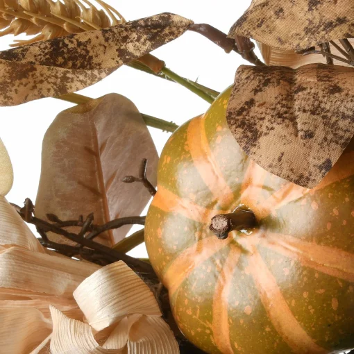 Online National Tree Company Artificial Autumn Door Decoration, Decorated With Pine Cones, Pumpkins, Gourds, Assorted Leaves, Autumn Collection, 36 Inches