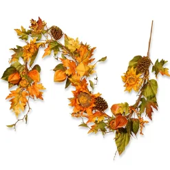 Cheap National Tree Company Artificial Autumn Garland, Green And Orange, Made With Sunflowers, Pinecones, Berry Clusters, Maple Leaves, Autumn Collection, 6 Ft