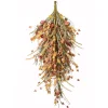 Outlet National Tree Company Artificial Autumn Teardrop Decoration, Decorated With Seed Stalks, Straw Fronds, Assorted Leaves, Autumn Collection, 30 Inches