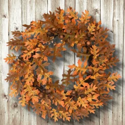 Best National Tree Company Artificial Autumn Wreath, Decorated With Acorns, Oak Leaves, Autumn Collection, 24 In