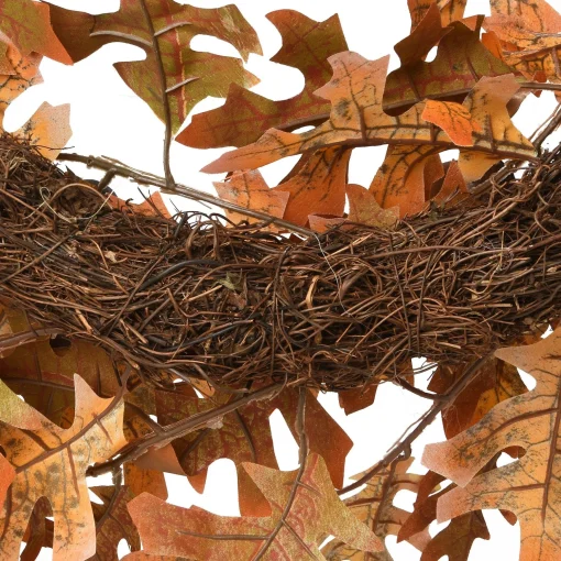 Best National Tree Company Artificial Autumn Wreath, Decorated With Acorns, Oak Leaves, Autumn Collection, 24 In