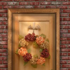 Best Sale National Tree Company Artificial Autumn Wreath, Decorated With Hydrangeas, Elm Leaves, Burlap Ribbon, Autumn Collection, 24 In