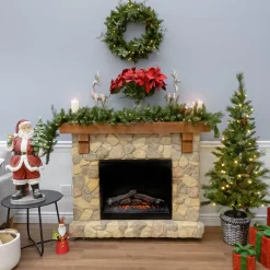 Discount National Tree Company Artificial Buzzard Pine Christmas Assortment, Includes Decorated Entrance Tree, Wreath And Garland Pre-Lit With Warm White Led Lights, Battery Operated & Plug In, 5 Ft