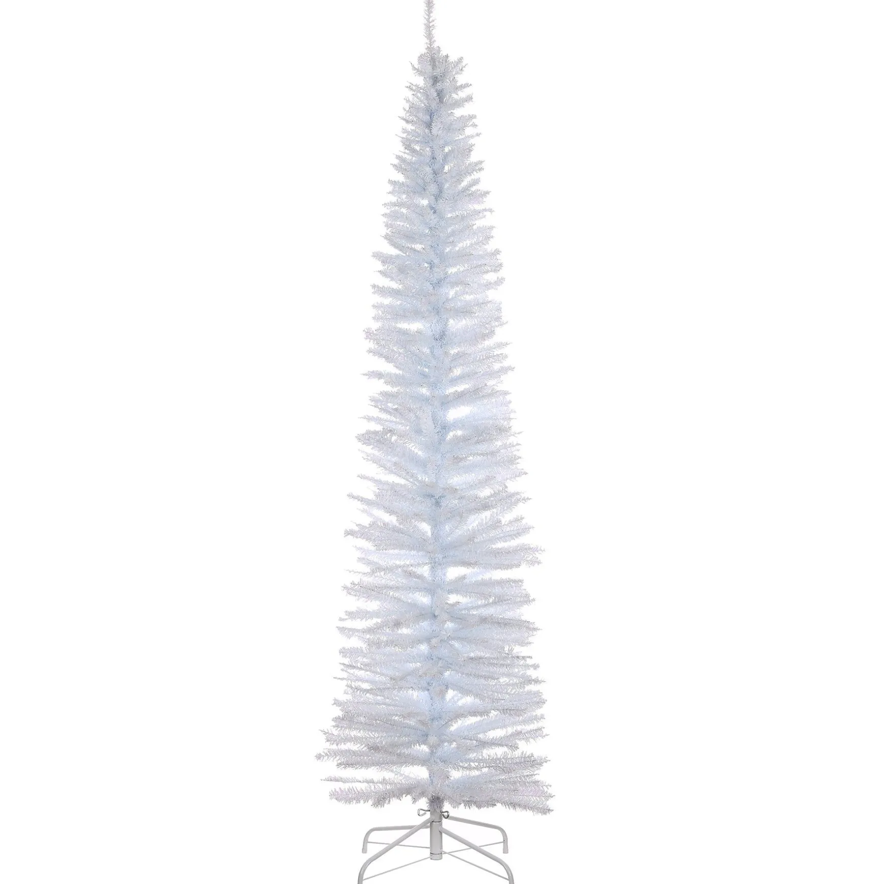 Store National Tree Company Artificial Christmas Tree, White Tinsel, Includes Stand, 7 Feet