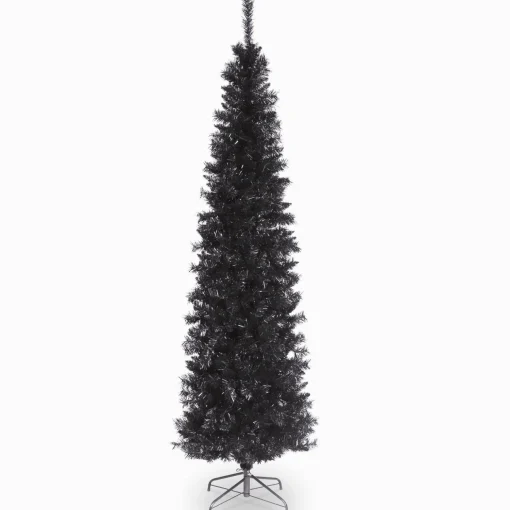 Cheap National Tree Company Artificial Christmas Tree, Black Tinsel, Includes Stand, 6 Feet