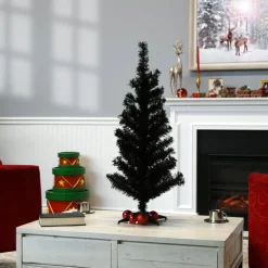 Cheap National Tree Company Artificial Christmas Tree, Black Tinsel, Includes Stand, 3 Feet