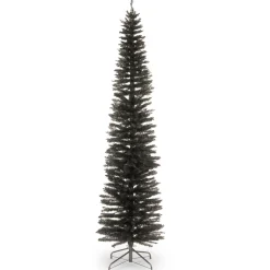 Artificial Christmas Tree, Black Tinsel, Includes Stand, 7 Feet^National Tree Company Store