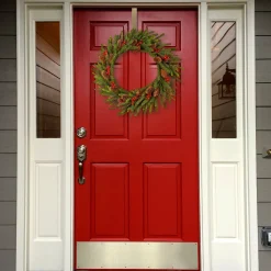 Best National Tree Company Artificial Christmas Wreath, Green, Dorchester, Decorated With Pine Cones, Berry Clusters, Christmas Collection, 24 Inches
