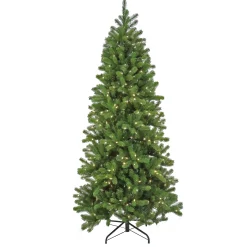 Artificial Down Swept Douglas Slim Fir Christmas Tree, Pre-Lit With Warm White Led Lights, Plug In, 7.5 Ft^National Tree Company Flash Sale