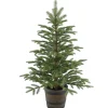 Artificial Entrance Christmas Tree, Norwegian Spruce, Green, White Lights, Includes Barrel Base, 4 Feet^National Tree Company Discount