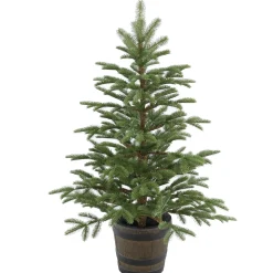 Artificial Entrance Christmas Tree, Norwegian Spruce, Green, White Lights, Includes Barrel Base, 4 Feet^National Tree Company Discount