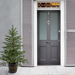 Artificial Entrance Christmas Tree, Norwegian Spruce, Green, White Lights, Includes Barrel Base, 4 Feet^National Tree Company Discount