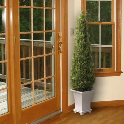 Outlet National Tree Company Artificial Entrance Tree, Juniper, Includes Stylish Wooden White Base, Spring Collection, 42 Inches