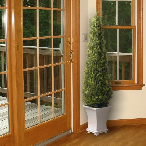 Outlet National Tree Company Artificial Entrance Tree, Juniper, Includes Stylish Wooden White Base, Spring Collection, 42 Inches