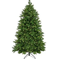 Artificial Feel Real Rockport Hinged Christmas Tree, Realistic Branches, Pre-Lit With Powerconnect Lights, Plug In, 9 Ft^National Tree Company Cheap