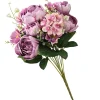 Hot National Tree Company Artificial Floral Bouquet, Vine Stem Base, Decorated With Purple Rose Blooms, Purple Berry Clusters, Seed Pods, Leafy Greens, Spring Collection, 19 Inches