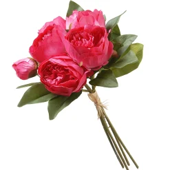 Clearance National Tree Company Artificial Floral Bouquet, Vine Stem Base, Decorated With Bright Pink Peony Blooms, Leafy Greens, Spring Collection, 14 Inches