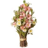 Online National Tree Company Artificial Floral Bouquet, Woven Branch Base, Decorated With Pink And White Daisy Flowers, Spring Collection, 16 Inches