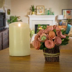 Best Sale National Tree Company Artificial Floral Bundle, Pink, Decorated With Pink Floral Blooms, Twig Base, Spring Collection, 7 Inches