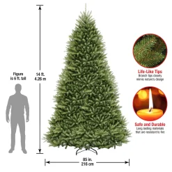 Flash Sale National Tree Company Artificial Full Christmas Tree, Green, Dunhill Fir, Includes Stand, 14 Feet