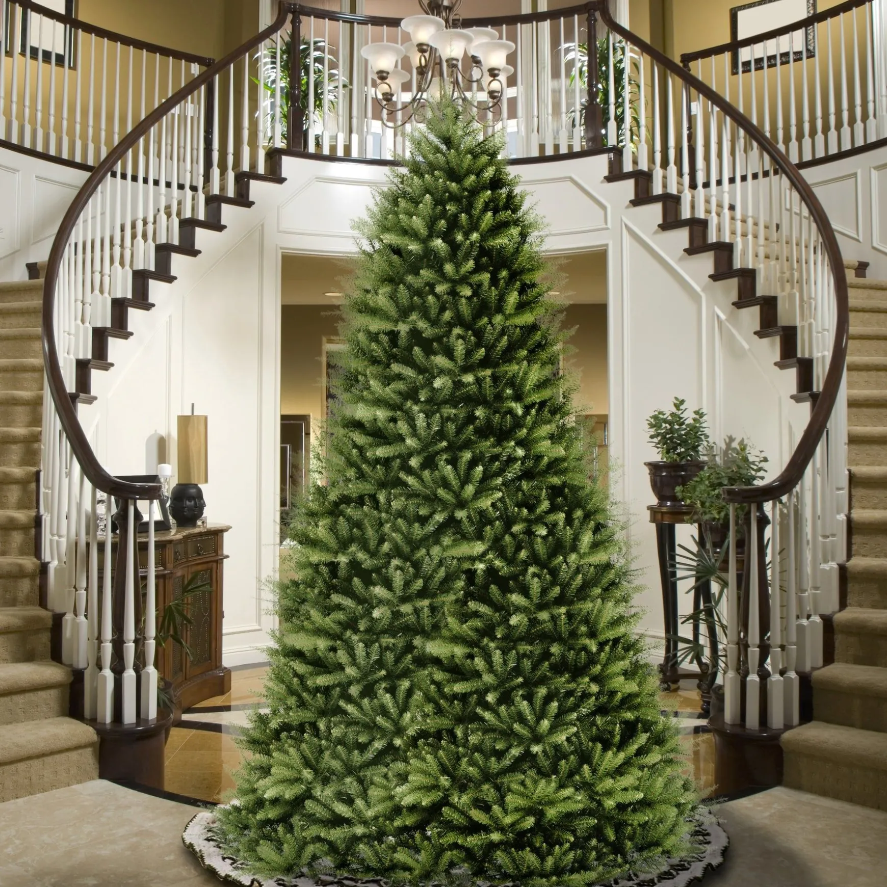 Best Sale National Tree Company Artificial Full Christmas Tree, Green, Dunhill Fir, Includes Stand, 12 Feet