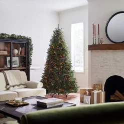 Discount National Tree Company Artificial Full Christmas Tree, Green, Dunhill Fir, Includes Stand, 7.5 Feet