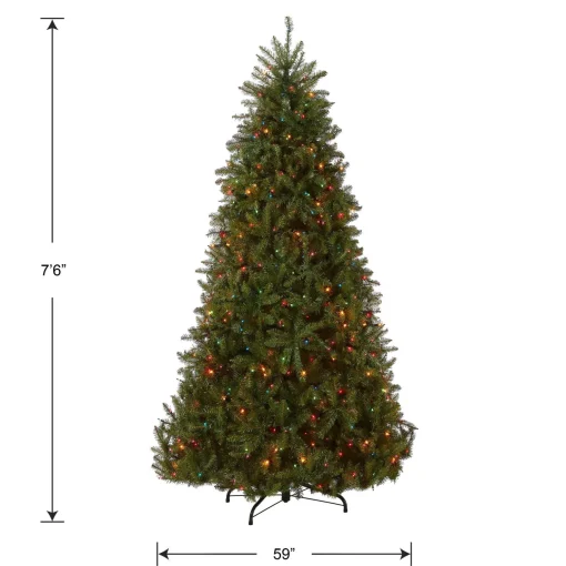 Discount National Tree Company Artificial Full Christmas Tree, Green, Dunhill Fir, Includes Stand, 7.5 Feet