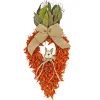 Online National Tree Company Artificial Hanging Carrot Decoration, Decorated With Orange Flower Blooms, Bunny, Leafy Greens, Includes Hanging Loop, Easter Collection, 24 Inches