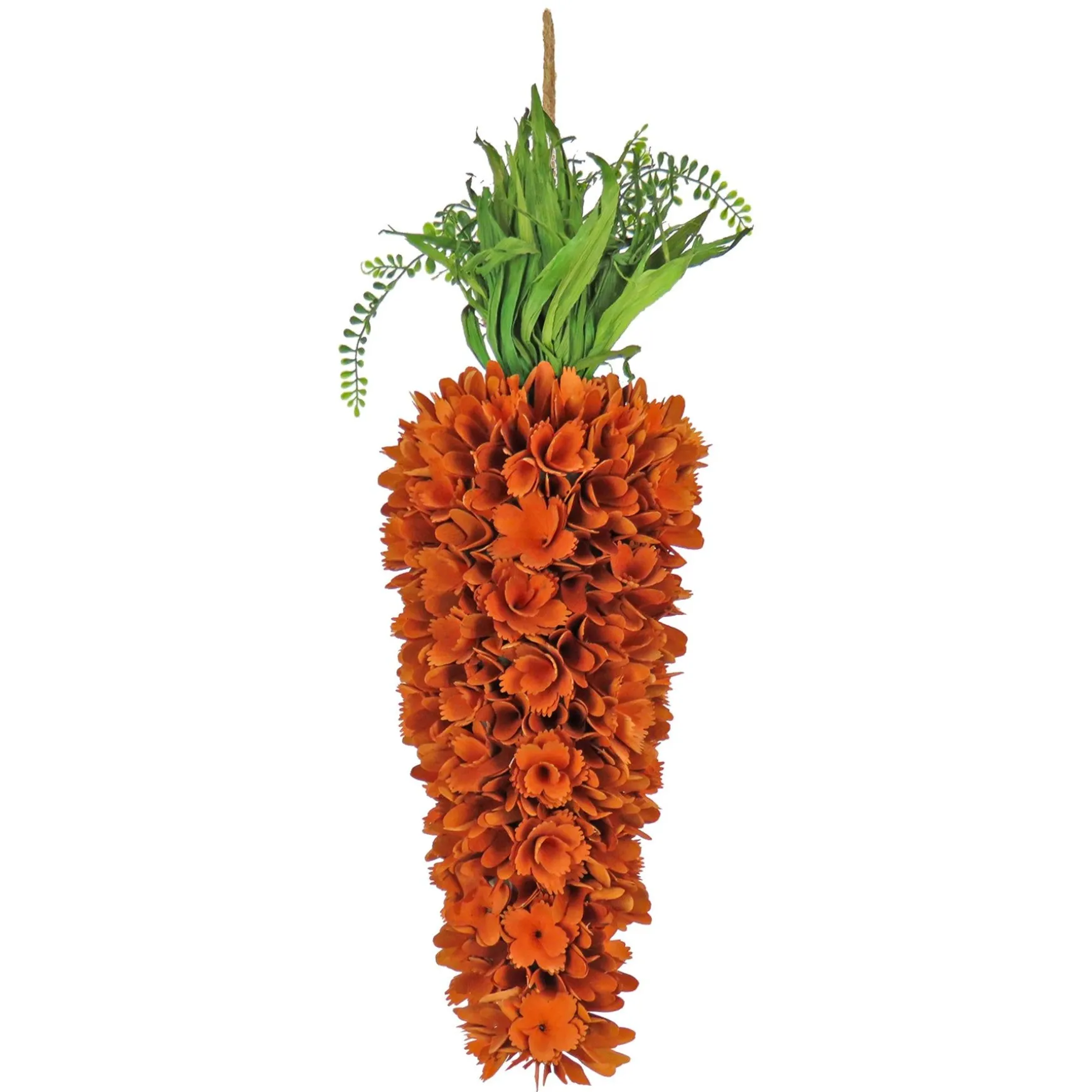 Best National Tree Company Artificial Hanging Carrot Decoration, Decorated With Orange Flower Blooms, Leafy Greens, Includes Hanging Loop, Easter Collection, 28 Inches