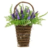 Shop National Tree Company Artificial Hanging Wall Basket, Wicker Base, Decorated With Astilbe Flowers, Ferns, Leafy Greens, Spring Collection, 20 Inches