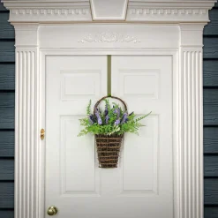 Shop National Tree Company Artificial Hanging Wall Basket, Wicker Base, Decorated With Astilbe Flowers, Ferns, Leafy Greens, Spring Collection, 20 Inches