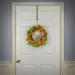 Sale National Tree Company Artificial Hanging Wreath, Foam Grassy Base, Decorated With Carrots, Flower Blooms, Bunny, Easter Collection, 15 Inches