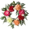 Hot National Tree Company Artificial Hanging Wreath, Woven Vine Stem Base, Decorated With Flower Blooms, Leafy Greens, Spring Collection, 22 Inches
