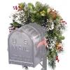 Best National Tree Company Artificial Mailbox Swag Decoration, Green, Wintry Pine, Decorated With Frosted Branches, Berry Clusters, Pine Cones, Christmas Collection, 3 Feet
