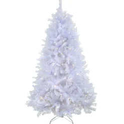 Shop National Tree Company Artificial Millville White Hinged Christmas Tree, Pre-Lit With Powerconnect Dual Colored Led Lights, Plug In, 9 Ft