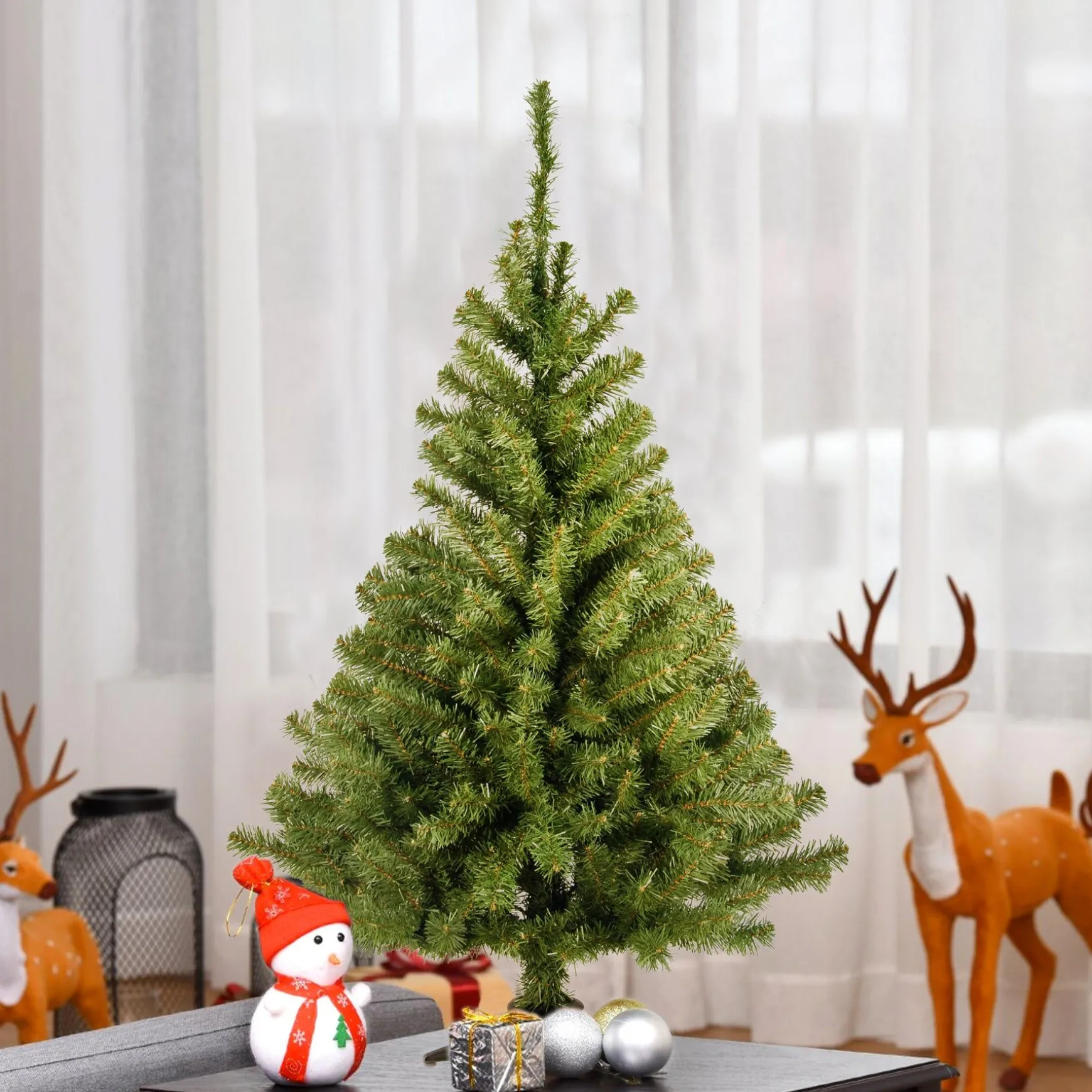 Hot National Tree Company Artificial Mini Christmas Tree, Green, Kincaid Spruce, Includes Stand, 3 Feet