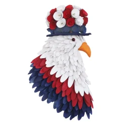 Cheap National Tree Company Artificial Patriotic Hanging Eagle Decoration Foam Base Decorated With Red White And Blue Wood Cuts And Flower Blooms 4Th Of July Collection 14 Inches