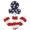 Outlet National Tree Company Artificial Patriotic Wreath Decoration Blue Cross Shape Decorated With Red White And Blue Flower Blooms White Stars Fourth Of July Collection 20 Inches