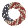 Store National Tree Company Artificial Patriotic Wreath Decoration Red Decorated With Red White And Blue Berry Clusters White Stars Fourth Of July Collection 19 Inches