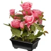 New National Tree Company Artificial Potted Flowers, Pink Roses, Includes Black Base, Spring Collection, 10 Inches