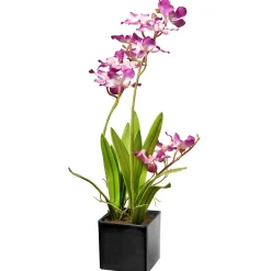 Best National Tree Company Artificial Potted Flowers, Purple Orchids, Includes Black Base, Spring Collection, 16 Inches