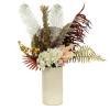 Sale National Tree Company Artificial Potted Plant Table Decoration, Black, Decorated With Fern Branches, Hydrangea Blooms, Spring Collection, 31 Inches