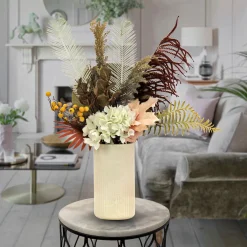 Sale National Tree Company Artificial Potted Plant Table Decoration, Black, Decorated With Fern Branches, Hydrangea Blooms, Spring Collection, 31 Inches