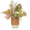 Online National Tree Company Artificial Potted Plant Table Decoration, White, Decorated With Assorted Palms, Leaves, Spring Collection, 32 Inches