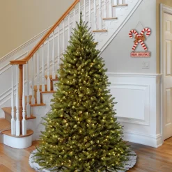 Cheap National Tree Company Artificial Pre-Lit Medium Christmas Tree, Green, Kingswood Fir, Dual Color Led Lights, Includes Stand, 7.5 Feet