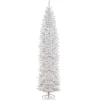 Hot National Tree Company Artificial Pre-Lit Slim Christmas Tree, White, Kingswood Fir, White Lights, Includes Stand, 12 Feet